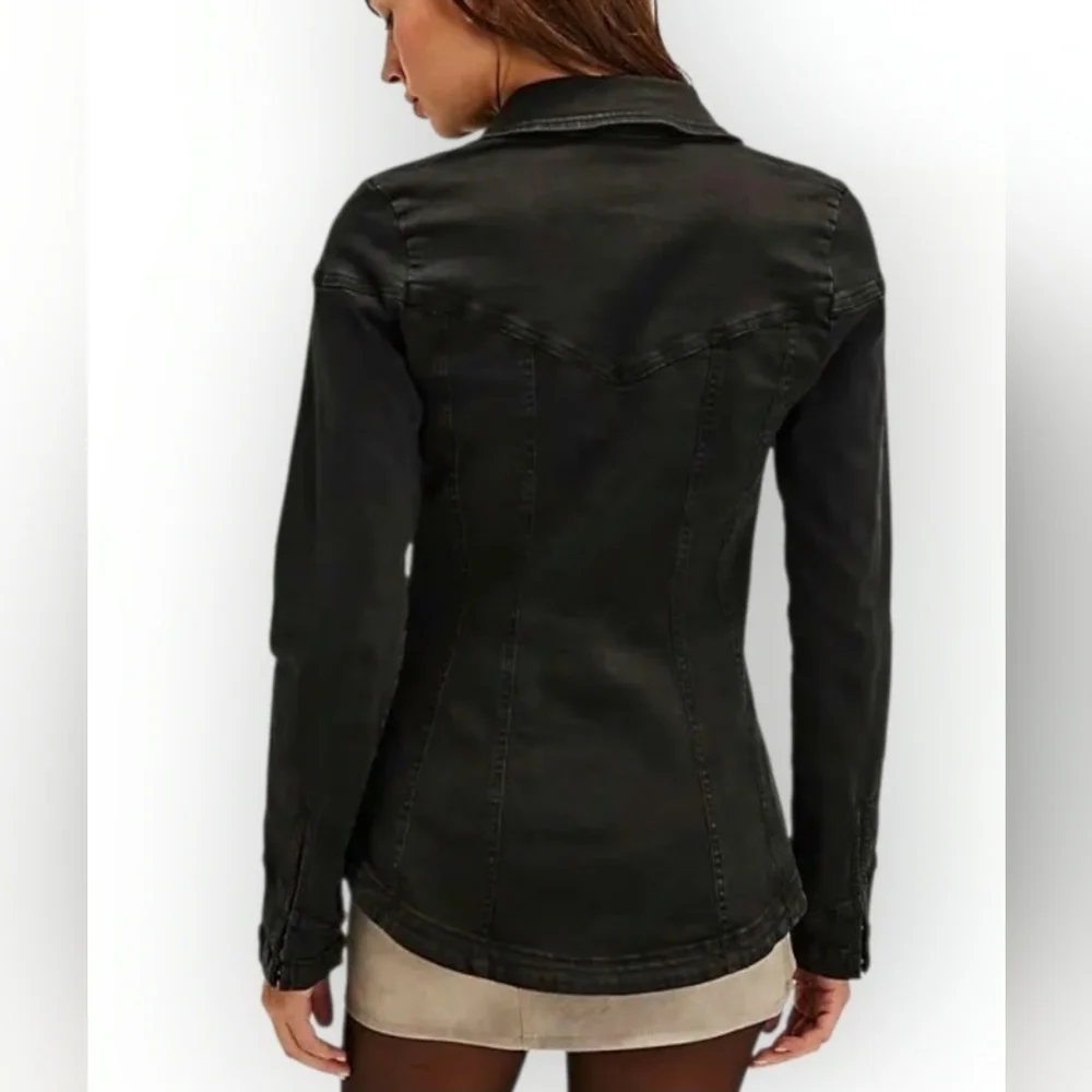 Free People Black Kenny Slim Tunic, NWOT, Fitted, Corset-Like, Stretchy‎ Sz XXS